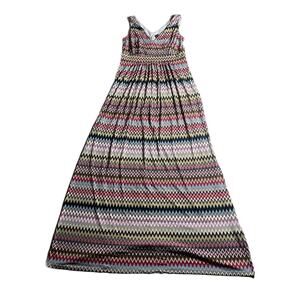 New Directions Womens Vintage Chevron Midi Dress Size 6 Sleeveless